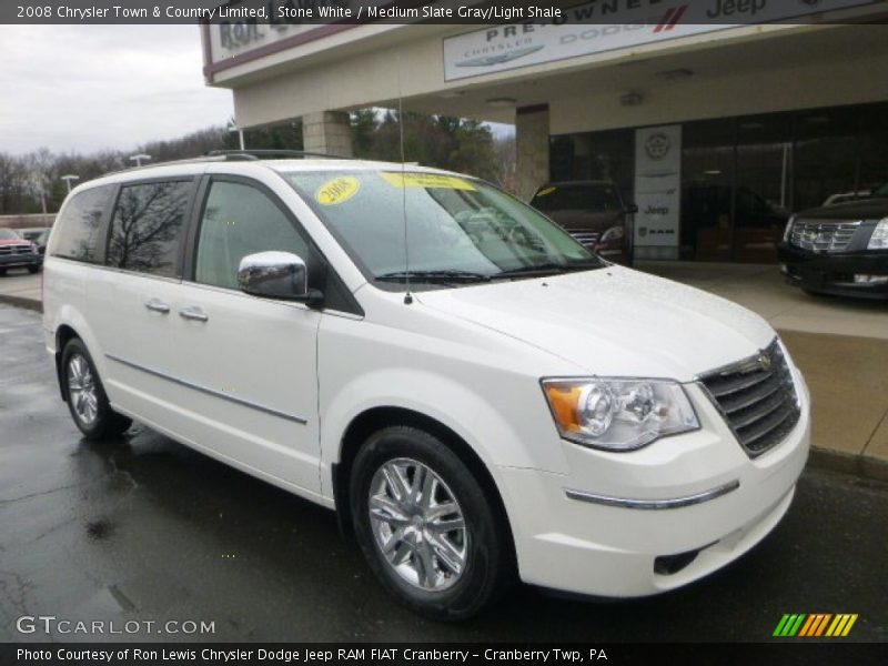 Stone White / Medium Slate Gray/Light Shale 2008 Chrysler Town & Country Limited