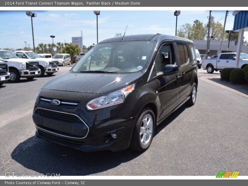 Panther Black / Medium Stone 2014 Ford Transit Connect Titanium Wagon