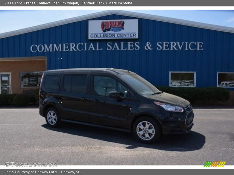 Panther Black / Medium Stone 2014 Ford Transit Connect Titanium Wagon