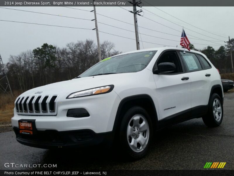 Bright White / Iceland - Black/Iceland Gray 2014 Jeep Cherokee Sport