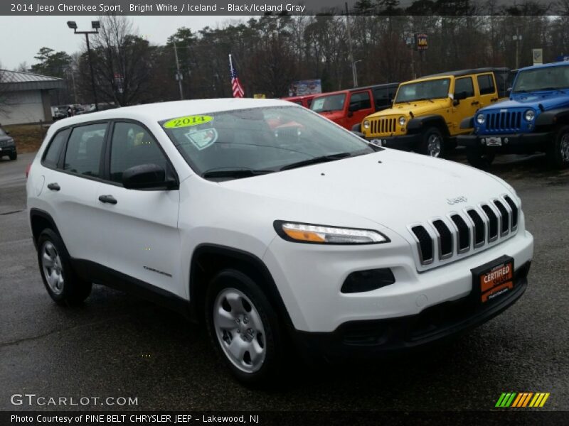 Bright White / Iceland - Black/Iceland Gray 2014 Jeep Cherokee Sport
