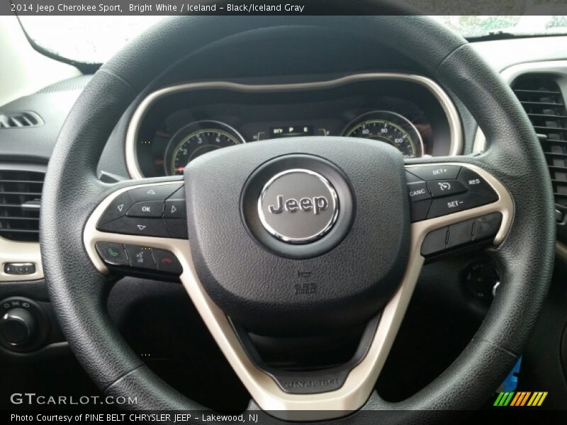 Bright White / Iceland - Black/Iceland Gray 2014 Jeep Cherokee Sport