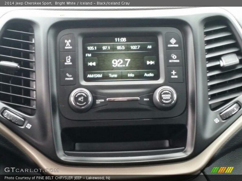 Bright White / Iceland - Black/Iceland Gray 2014 Jeep Cherokee Sport