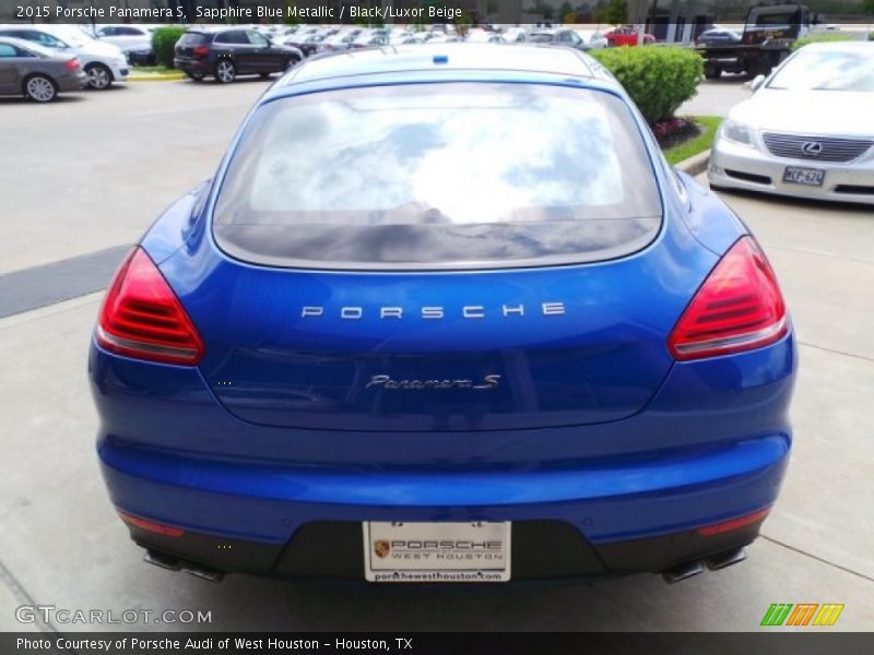 Sapphire Blue Metallic / Black/Luxor Beige 2015 Porsche Panamera S