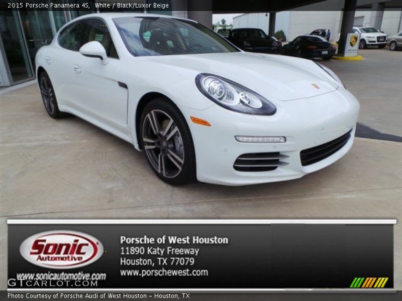 White / Black/Luxor Beige 2015 Porsche Panamera 4S