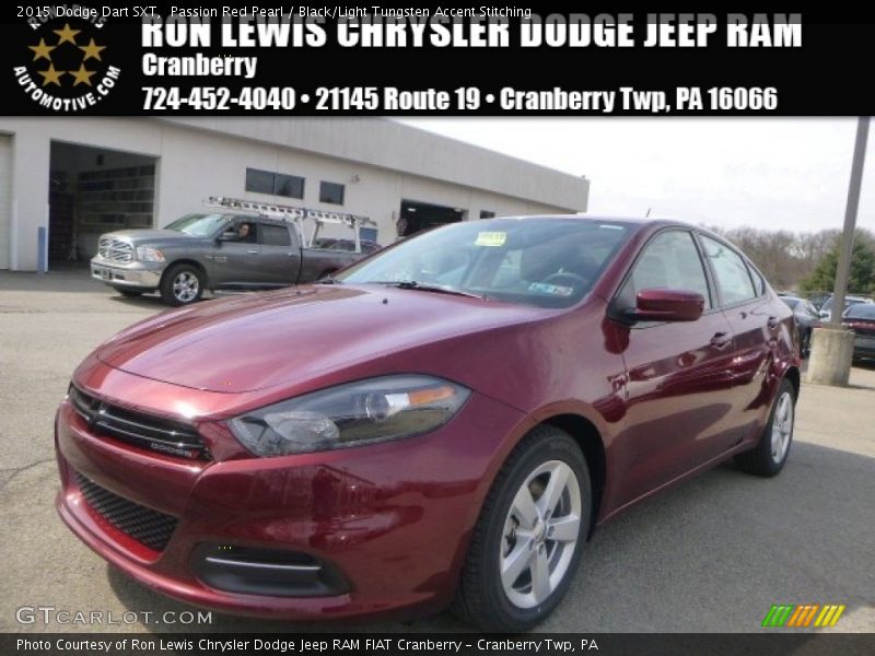 Passion Red Pearl / Black/Light Tungsten Accent Stitching 2015 Dodge Dart SXT