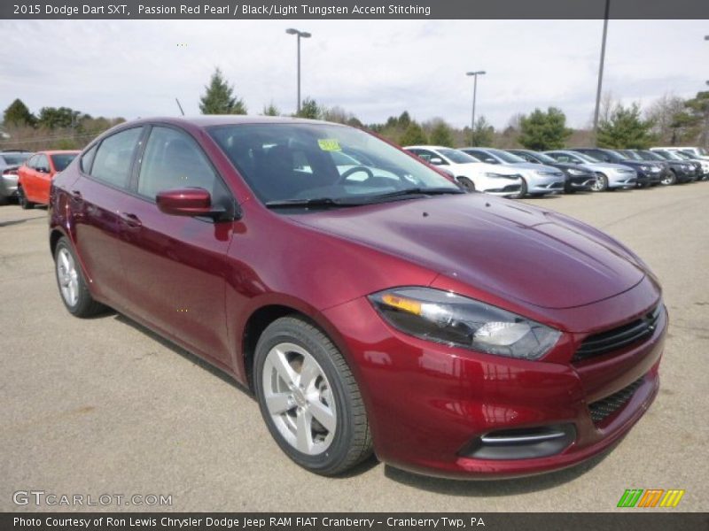 Passion Red Pearl / Black/Light Tungsten Accent Stitching 2015 Dodge Dart SXT