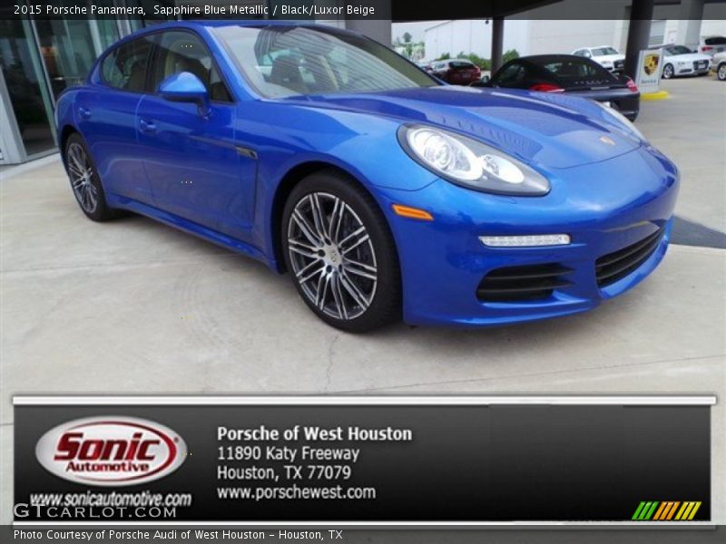 Sapphire Blue Metallic / Black/Luxor Beige 2015 Porsche Panamera