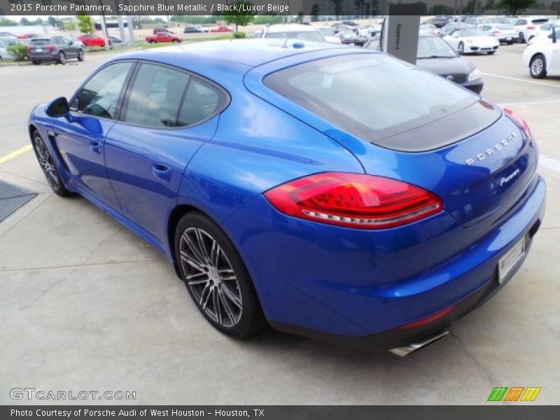 Sapphire Blue Metallic / Black/Luxor Beige 2015 Porsche Panamera