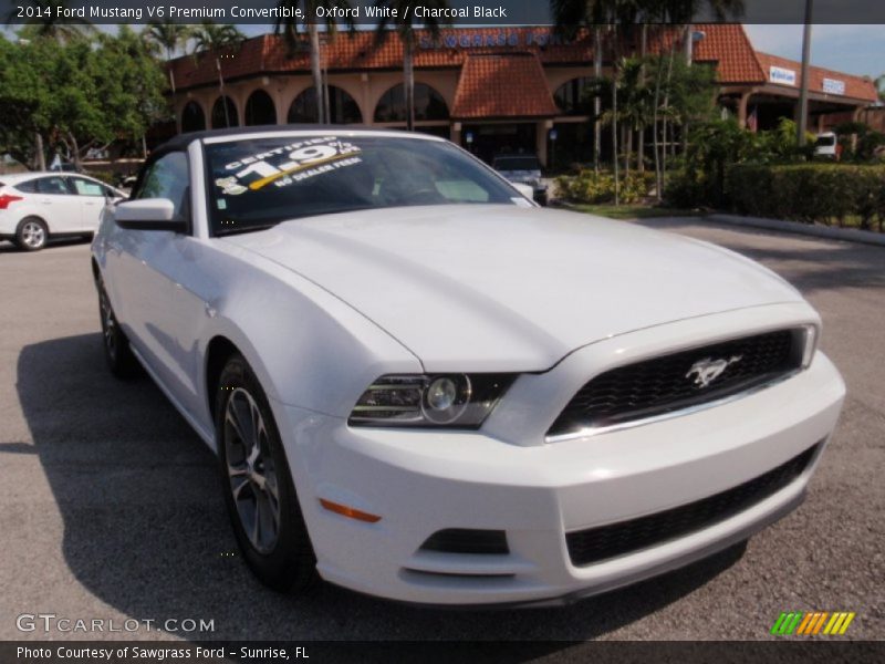 Oxford White / Charcoal Black 2014 Ford Mustang V6 Premium Convertible