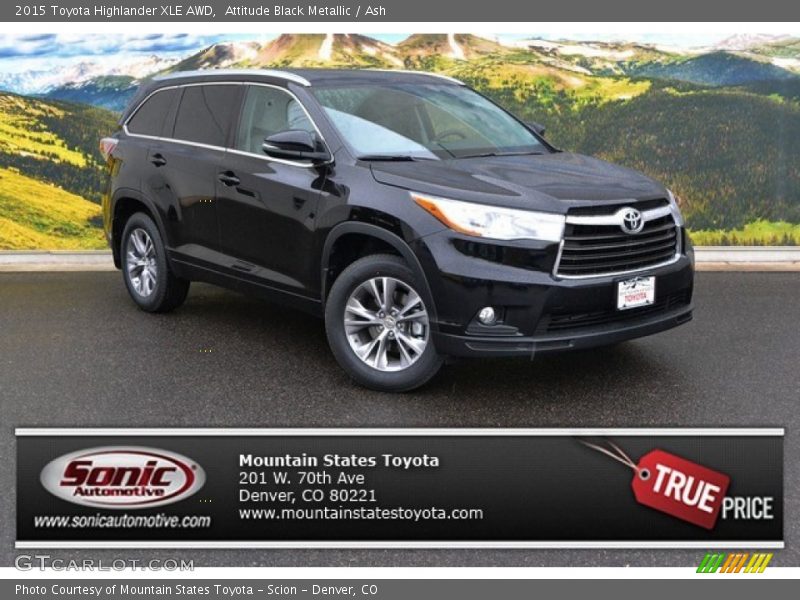 Attitude Black Metallic / Ash 2015 Toyota Highlander XLE AWD
