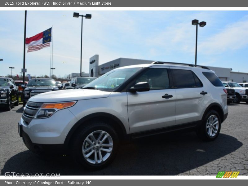 Ingot Silver / Medium Light Stone 2015 Ford Explorer FWD