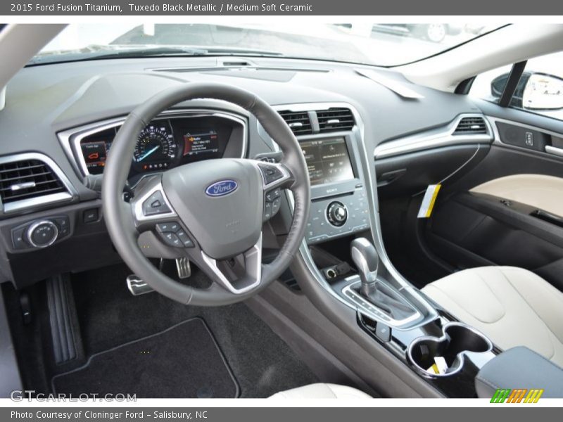 Tuxedo Black Metallic / Medium Soft Ceramic 2015 Ford Fusion Titanium