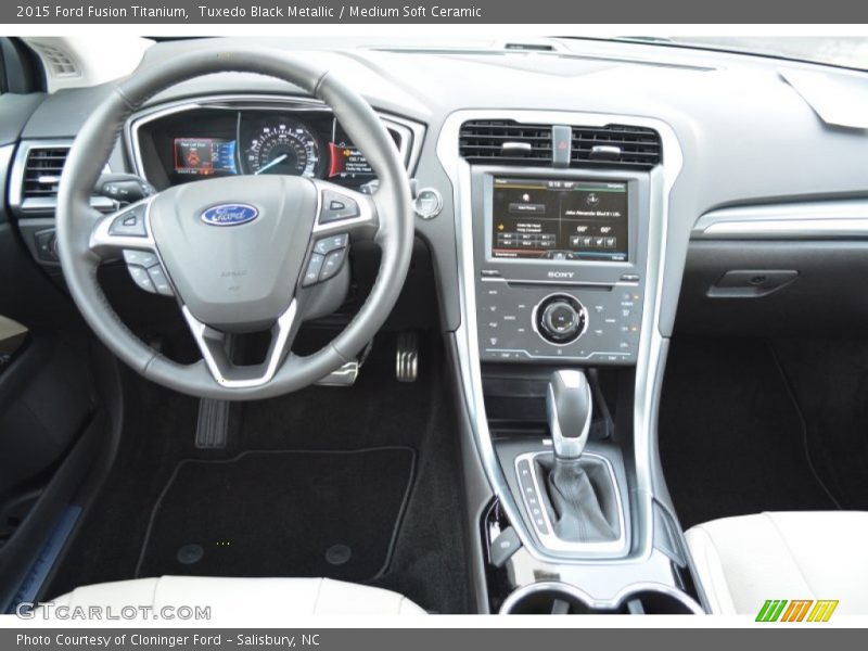 Tuxedo Black Metallic / Medium Soft Ceramic 2015 Ford Fusion Titanium