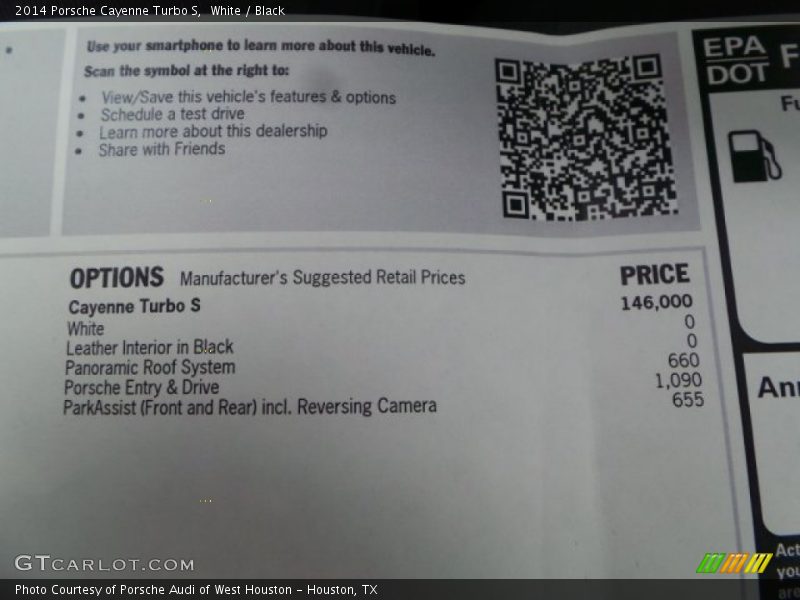 White / Black 2014 Porsche Cayenne Turbo S
