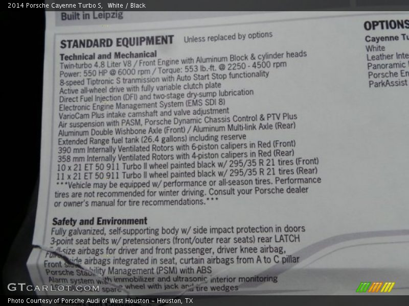 White / Black 2014 Porsche Cayenne Turbo S