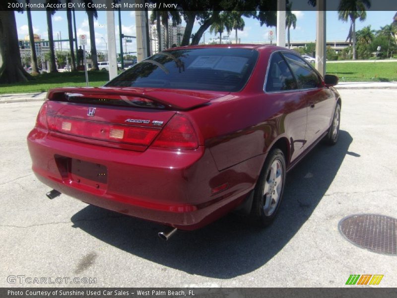 San Marino Red / Ivory 2000 Honda Accord EX V6 Coupe