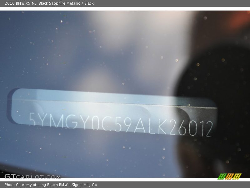 Black Sapphire Metallic / Black 2010 BMW X5 M