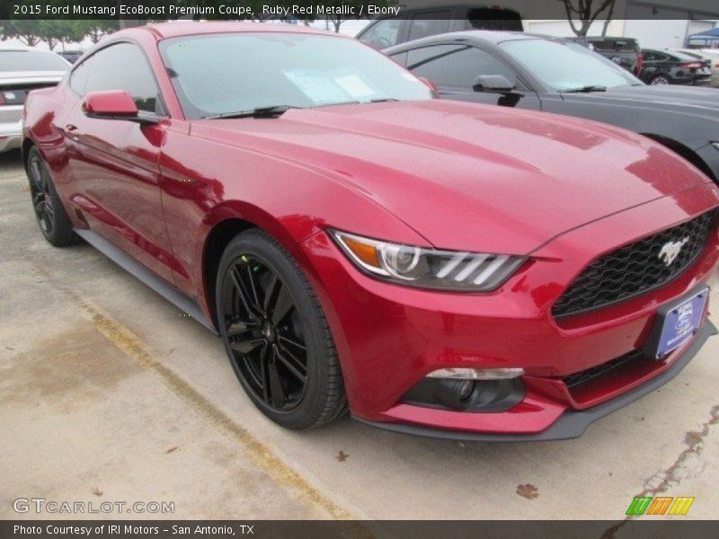 Ruby Red Metallic / Ebony 2015 Ford Mustang EcoBoost Premium Coupe