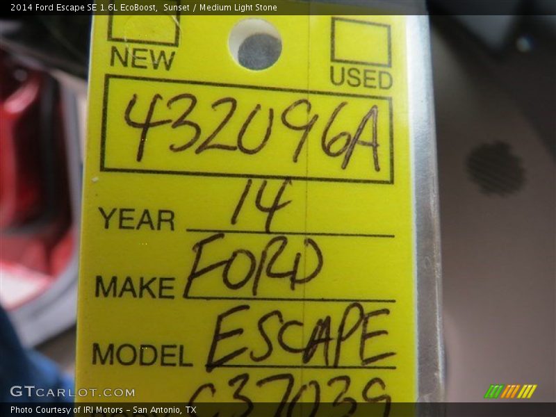 Sunset / Medium Light Stone 2014 Ford Escape SE 1.6L EcoBoost