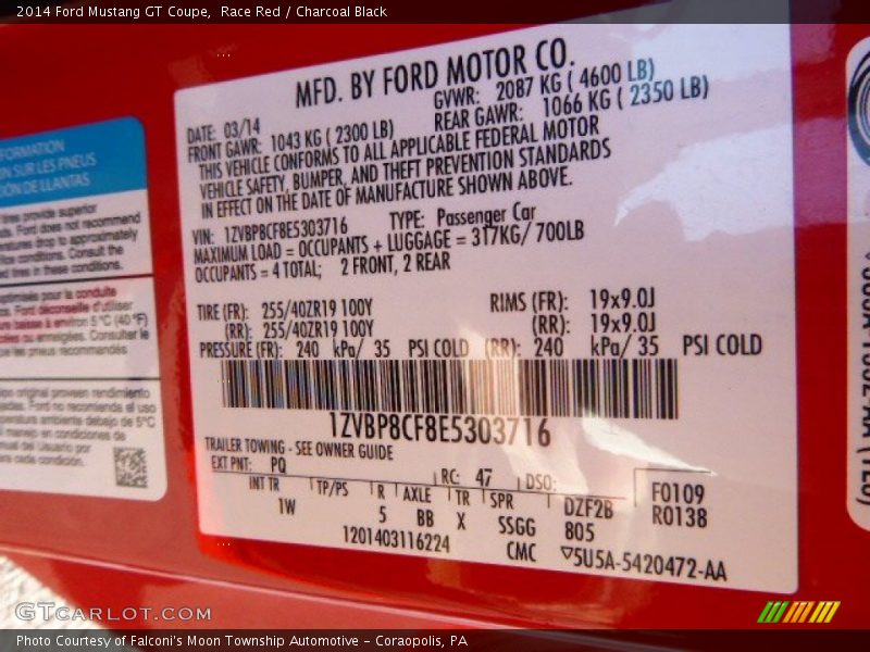 Race Red / Charcoal Black 2014 Ford Mustang GT Coupe