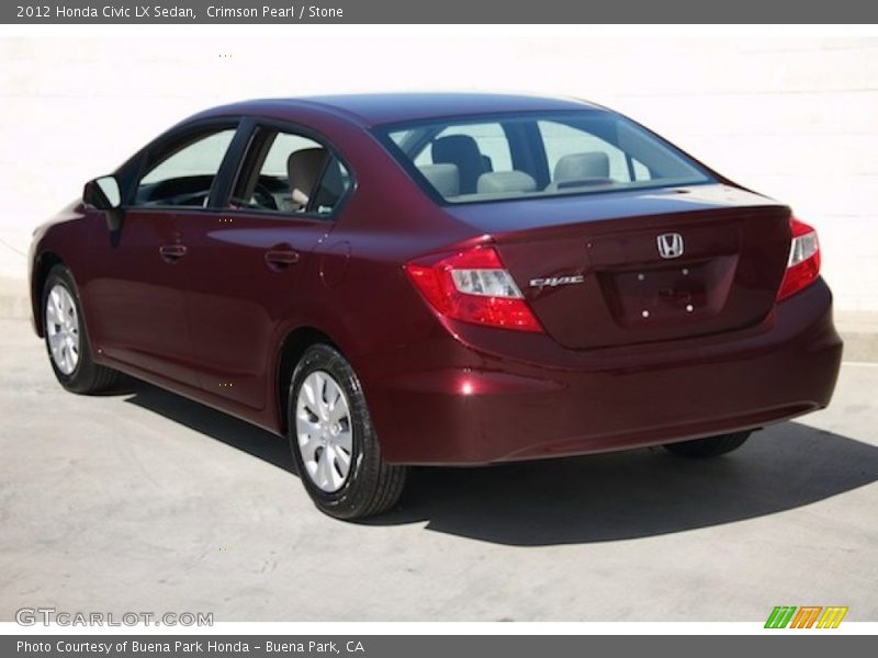 Crimson Pearl / Stone 2012 Honda Civic LX Sedan