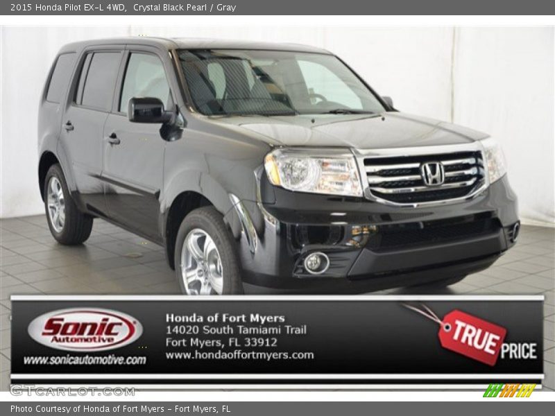 Crystal Black Pearl / Gray 2015 Honda Pilot EX-L 4WD