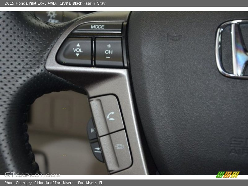 Crystal Black Pearl / Gray 2015 Honda Pilot EX-L 4WD