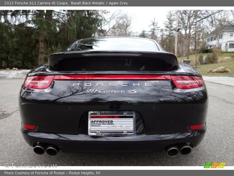 Basalt Black Metallic / Agate Grey 2013 Porsche 911 Carrera 4S Coupe
