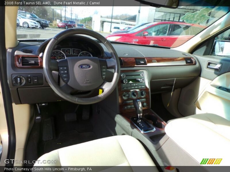 Dune Pearl Metallic / Camel 2008 Ford Taurus SEL AWD