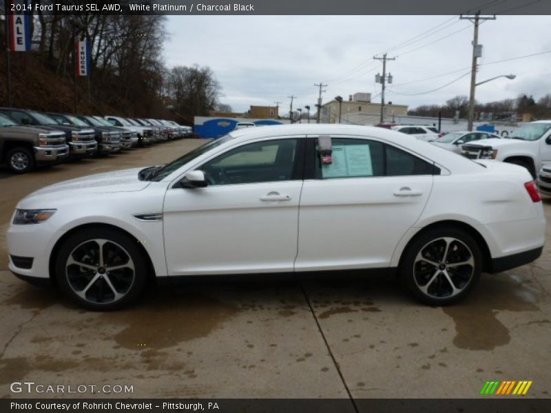 White Platinum / Charcoal Black 2014 Ford Taurus SEL AWD