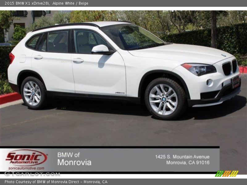 Alpine White / Beige 2015 BMW X1 xDrive28i