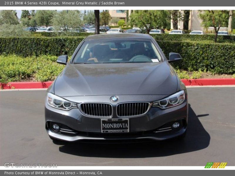 Mineral Grey Metallic / Saddle Brown 2015 BMW 4 Series 428i Coupe