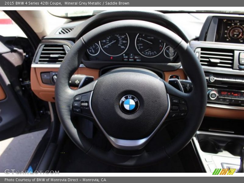 Mineral Grey Metallic / Saddle Brown 2015 BMW 4 Series 428i Coupe