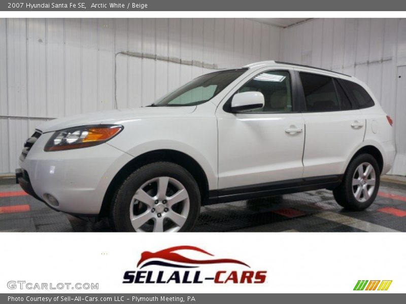 Arctic White / Beige 2007 Hyundai Santa Fe SE