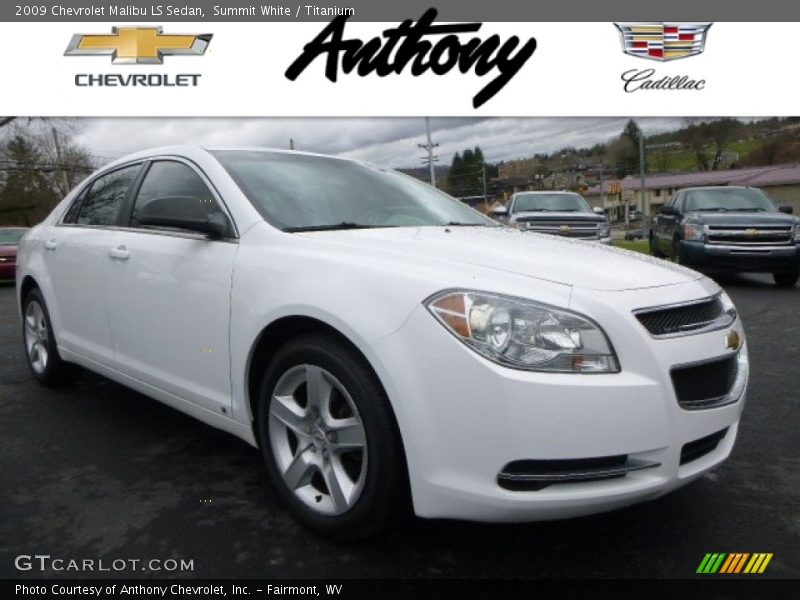 Summit White / Titanium 2009 Chevrolet Malibu LS Sedan