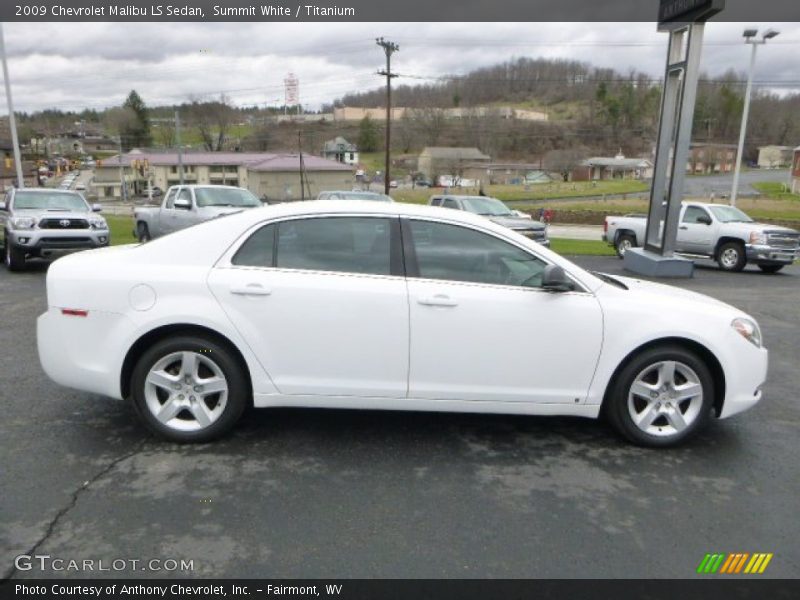 Summit White / Titanium 2009 Chevrolet Malibu LS Sedan
