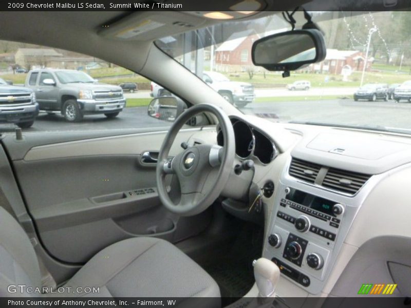Summit White / Titanium 2009 Chevrolet Malibu LS Sedan