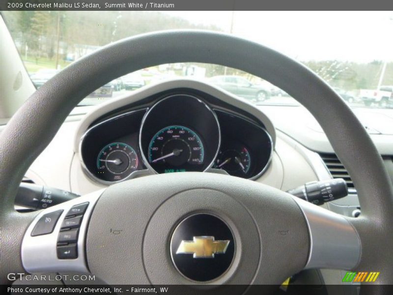 Summit White / Titanium 2009 Chevrolet Malibu LS Sedan