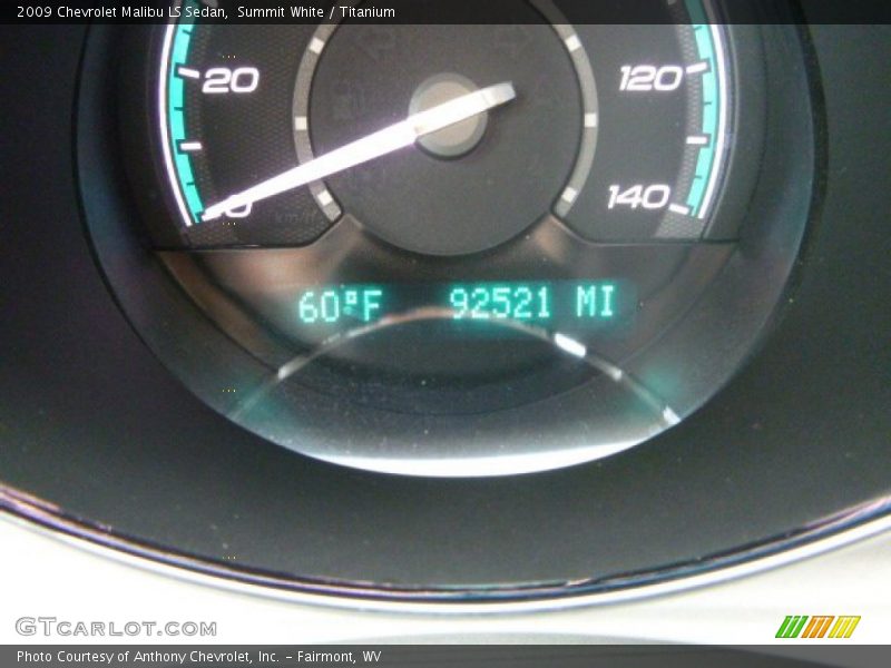 Summit White / Titanium 2009 Chevrolet Malibu LS Sedan