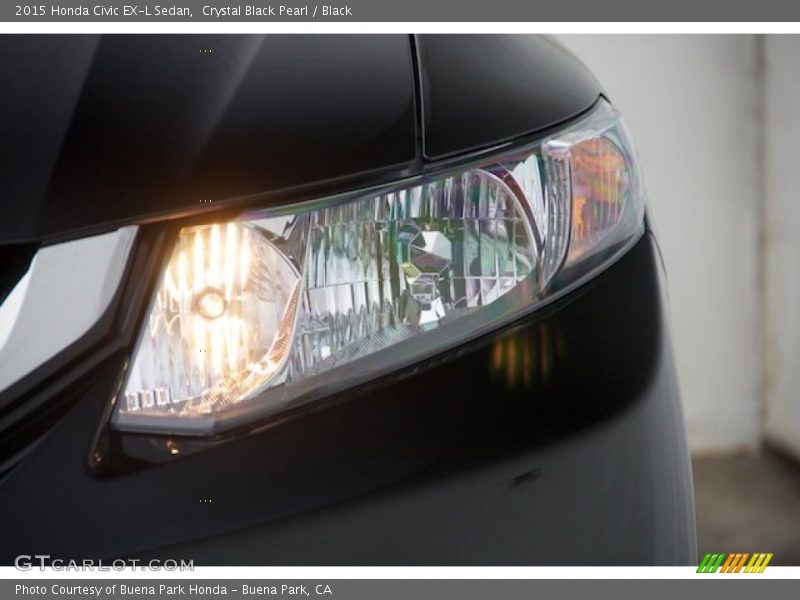 Crystal Black Pearl / Black 2015 Honda Civic EX-L Sedan