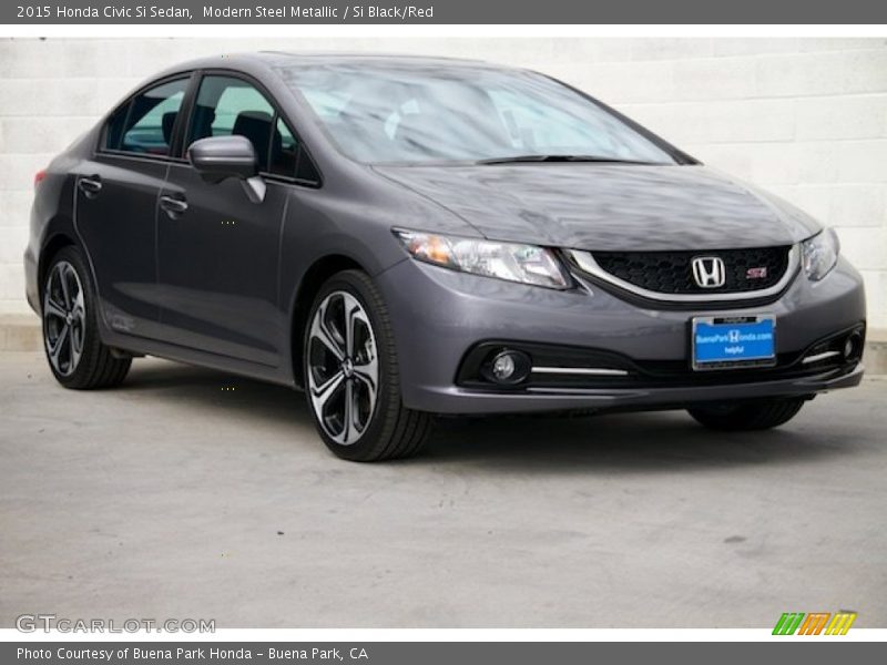 Modern Steel Metallic / Si Black/Red 2015 Honda Civic Si Sedan