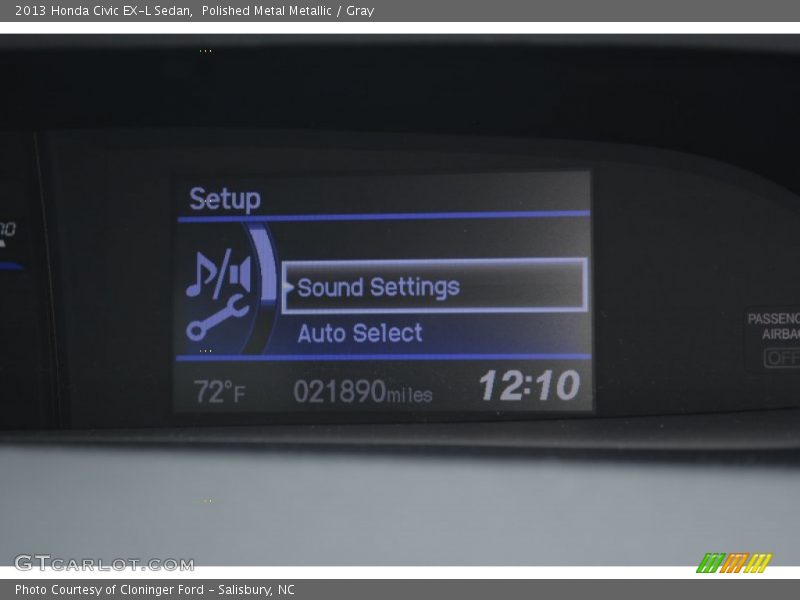 Polished Metal Metallic / Gray 2013 Honda Civic EX-L Sedan