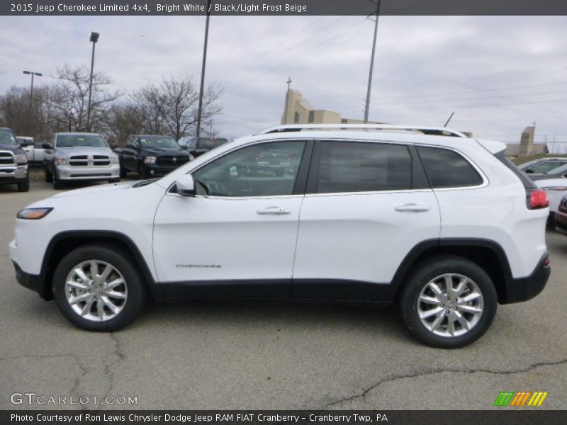 Bright White / Black/Light Frost Beige 2015 Jeep Cherokee Limited 4x4