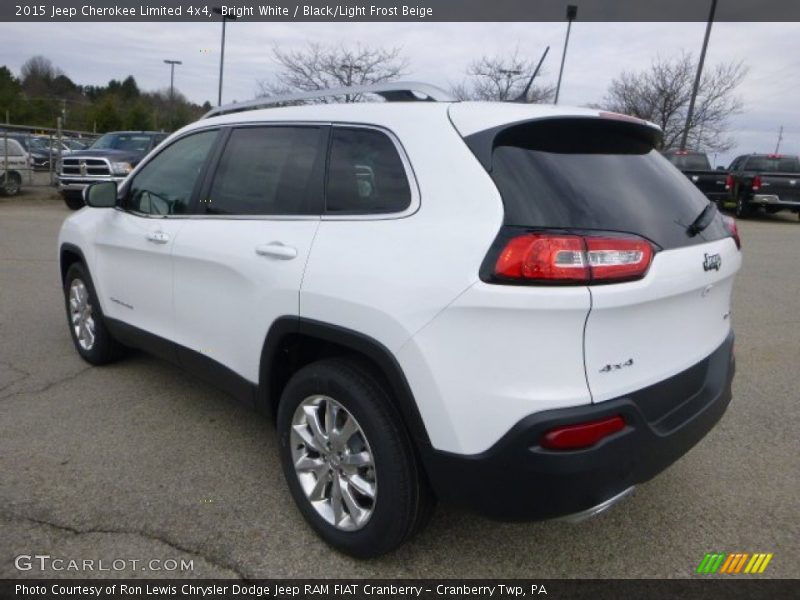 Bright White / Black/Light Frost Beige 2015 Jeep Cherokee Limited 4x4