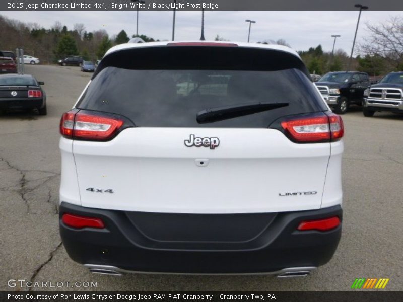 Bright White / Black/Light Frost Beige 2015 Jeep Cherokee Limited 4x4