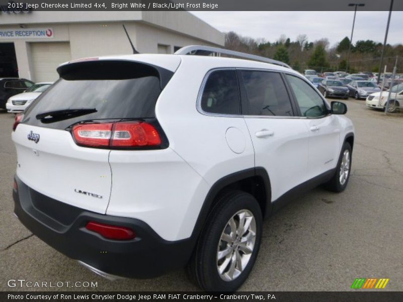 Bright White / Black/Light Frost Beige 2015 Jeep Cherokee Limited 4x4