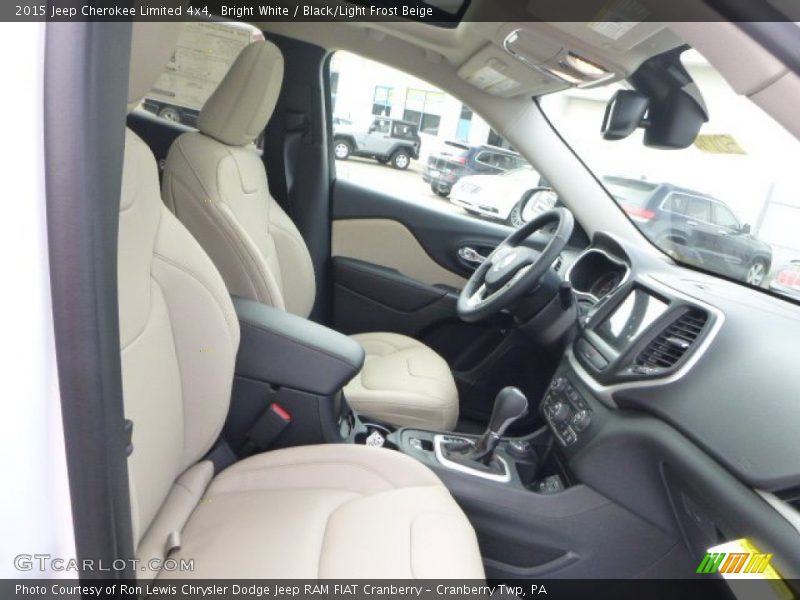 Bright White / Black/Light Frost Beige 2015 Jeep Cherokee Limited 4x4