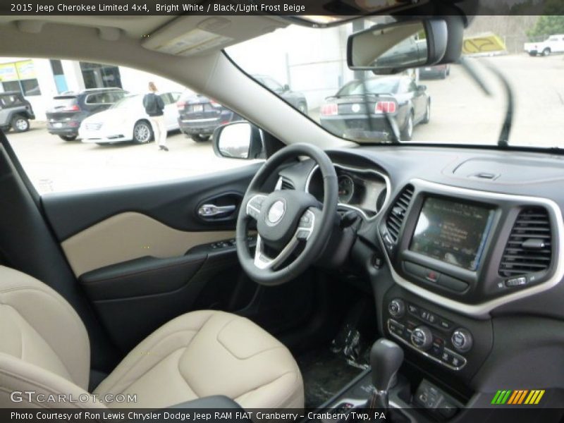 Bright White / Black/Light Frost Beige 2015 Jeep Cherokee Limited 4x4