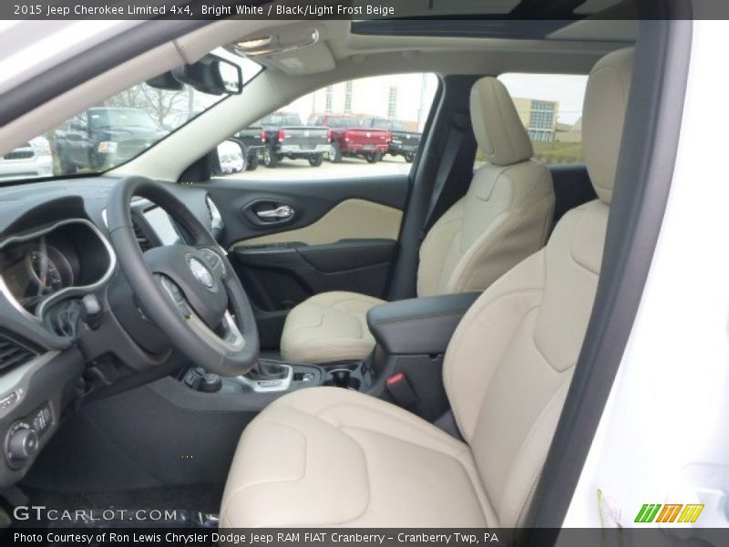 Bright White / Black/Light Frost Beige 2015 Jeep Cherokee Limited 4x4